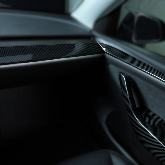 Dry Carbon Fibre Door Armrest  Set for Tesla Model Y (4pcs） - Tesla Superior Accessories Store